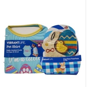 Vibrant Life Easter Pet T-Shirt & Beef Hide Chew for Dogs Medium